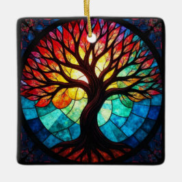Glas-in-loodkunst, Boom des Levens Glas-in-lood  Keramisch Ornament