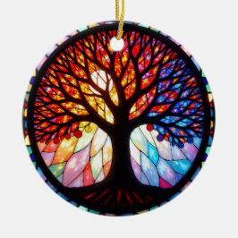 Glas-in-loodkunst, Boom des Levens Glas-in-lood  Keramisch Ornament