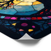 Glas-in-loodkunst, Boom des Levens Glas-in-lood  Poster (Hoek)