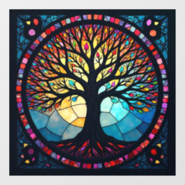 Glas-in-loodkunst, Boom des Levens Glas-in-lood  Raamsticker