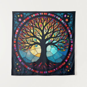 Glas-in-loodkunst, Boom des Levens Glas-in-lood  Wandkleed