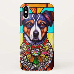 Glas-in-loodkunst met een portret van een hond Case-Mate iPhone case