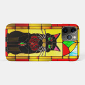 Glas-in-loodontwerp met kat Case-Mate iPhone case (Achterkant (horizontaal))