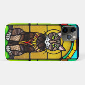Glas-in-loodontwerp met kat Case-Mate iPhone case (Achterkant (horizontaal))