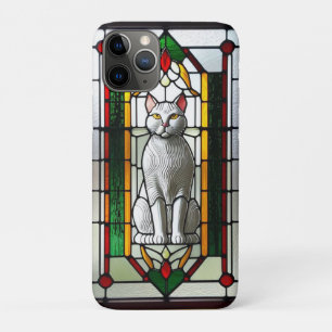 Glas-in-loodontwerp met kat Case-Mate iPhone case