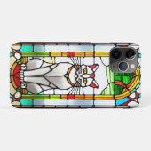 Glas-in-loodontwerp met kat Case-Mate iPhone case (Achterkant (horizontaal))