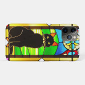 Glas-in-loodontwerp met kat Case-Mate iPhone case (Achterkant (horizontaal))