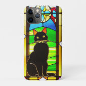 Glas-in-loodontwerp met kat Case-Mate iPhone case (Achterkant)