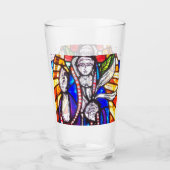 Glas-in-loodontwerp met religieuze figuur. glas (Voorkant)