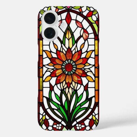 Glas-in-loodpaneel met Levendige Bloem Case-Mate iPhone Case (Achterkant)