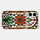 Glas-in-loodpaneel met Levendige Bloem Case-Mate iPhone Case (Achterkant (horizontaal))