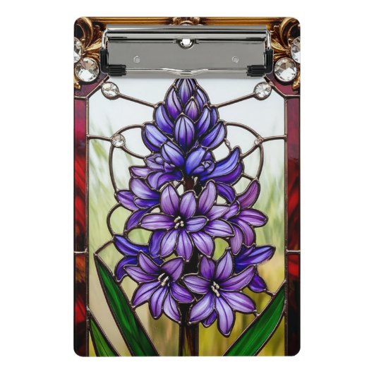 Glas-in-loodpaneel met Levendige Bloem Mini Klembord (Voorkant)