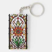 Glas-in-loodpaneel met Levendige Bloem Sleutelhanger (achterkant)