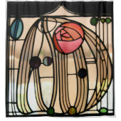 Glas-in-loodraam door Charles Mackintosh Douchegordijn (Voorkant)