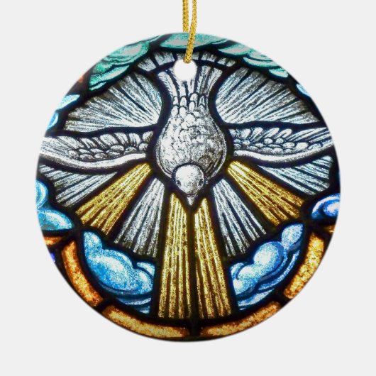 Glas-in-loodraam Duif Ornament (Voorkant)