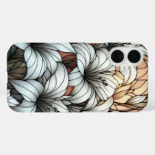 Glas-in-loodraam-effect met witte lelies Case-Mate iPhone case (Achterkant (horizontaal))