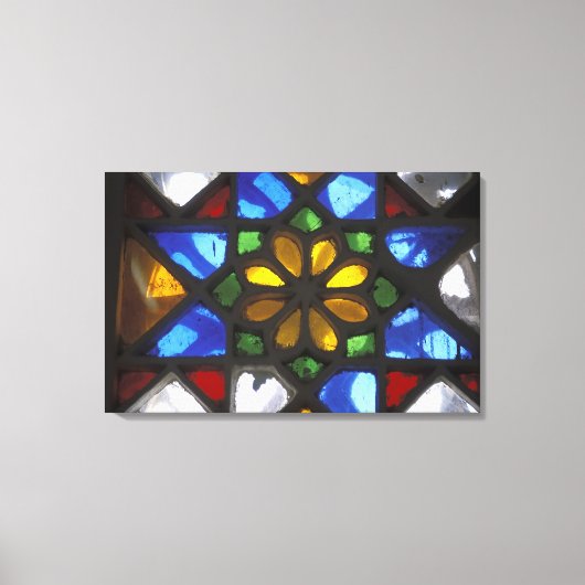 Glas-in-loodraam in het Nationaal Canvas Afdruk (Voorkant)