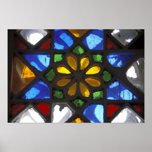 Glas-in-loodraam in het Nationaal Poster (Voorkant)
