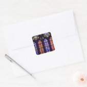 Glas-in-loodraam, kerkaccessoires vierkante sticker (Envelop)