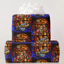 Glas-in-loodraam Kerststal Baby Jezus Kerstmis