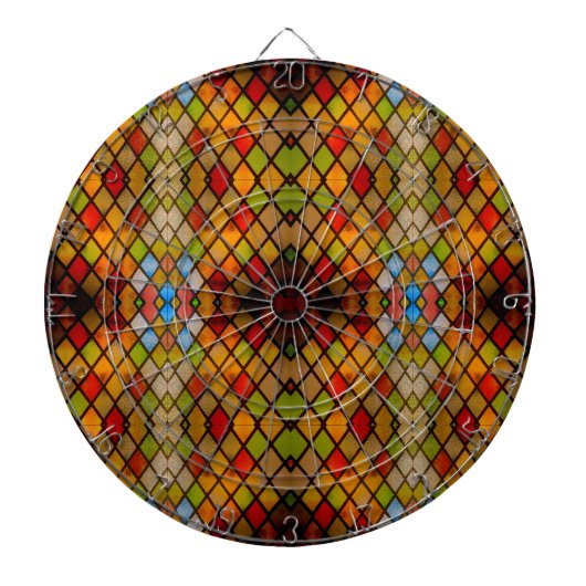 Glas-in-loodraam Ruitpatroon Dartbord (Voorkant)