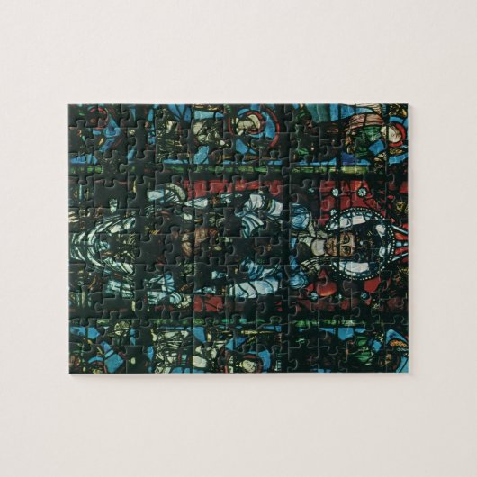 Glas-in-loodraam van een oude religieuze kerk legpuzzel (Horizontaal)