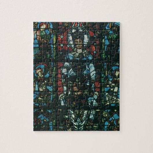 Glas-in-loodraam van een oude religieuze kerk legpuzzel (Verticaal)