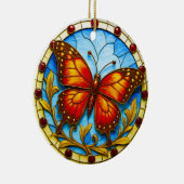 Glas-in-loodraam vlinder keramisch ornament (Rechts)
