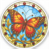 Glas-in-loodraam vlinder sticker (Voorkant)