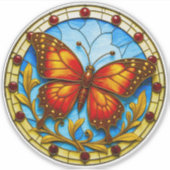 Glas-in-loodraam vlinder sticker (Voorkant)