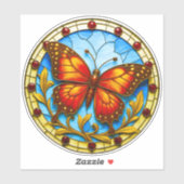 Glas-in-loodraam vlinder sticker (Vel)