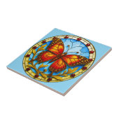 Glas-in-loodraam vlinder tegeltje (Zijkant)