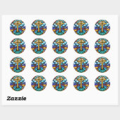 Glas-in-loodraamstickers Ronde Sticker (Vel)