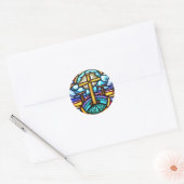 Glas-in-loodraamstickers Ronde Sticker (Envelop)