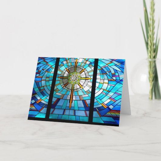 glas-in-loodramen, kruis kaart (Voorkant)