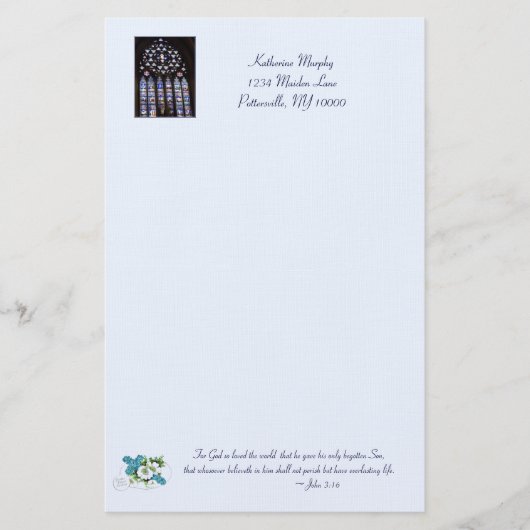 'Glas-in-loodramen' Pasen-papeterie Briefpapier (Voorkant)