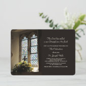 Glas-in-loodramen Priesterwijding Uitnodiging (Staand voorkant)