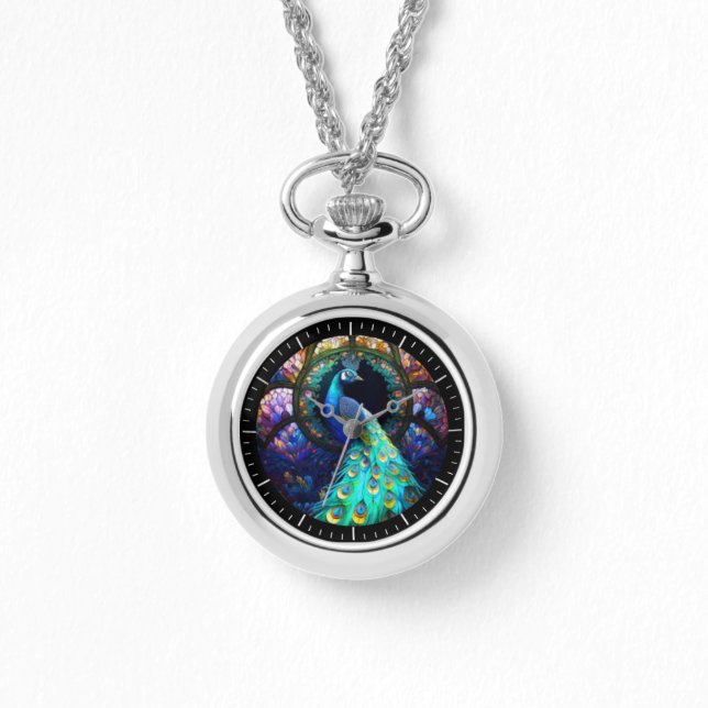 glas-in-loodrondje horloge (Voorkant)