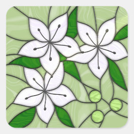 Glas-in-loodstickers Vierkante Sticker