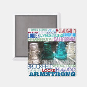 Glas Isolatoren TELECOM Geschiedenis Magneet (Voorkant / Achterkant)