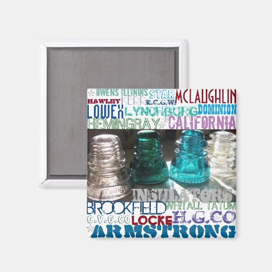 Glas Isolatoren TELECOM Geschiedenis Magneet (Voorkant / Achterkant)