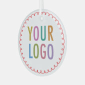 Glas Kerst Ornament met Custom Company Logo (Voorkant links)