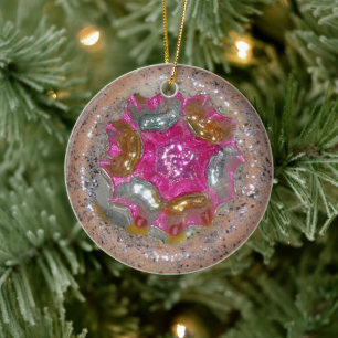 glas kerst roze juweel elegantie keramisch ornament