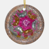 glas kerst roze juweel elegantie keramisch ornament (Voorkant)