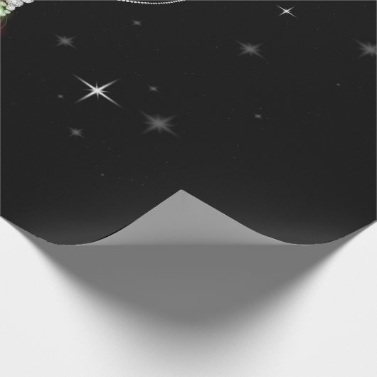 Glas kerstwijn met rode wijn cadeaupapier (Hoek)