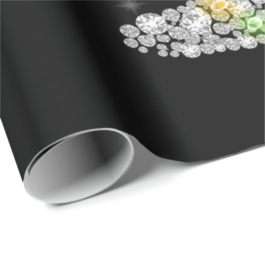 Glas kerstwijn met rode wijn cadeaupapier (Rol Hoek)