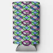 Glas kleurrijk tegelpatroon seltzer blikjeskoeler (Voorkant)