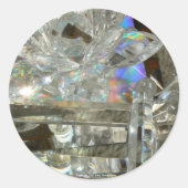 Glas, knikkers & spiegel ronde sticker (Voorkant)