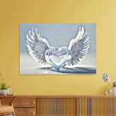 *~* Glas Kristal Harten Engel Vleugels AP78 Canvas Afdruk (Insitu (Woonkamer))