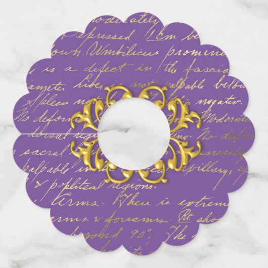 Glas Label met gouden manuscript (Voorkant)